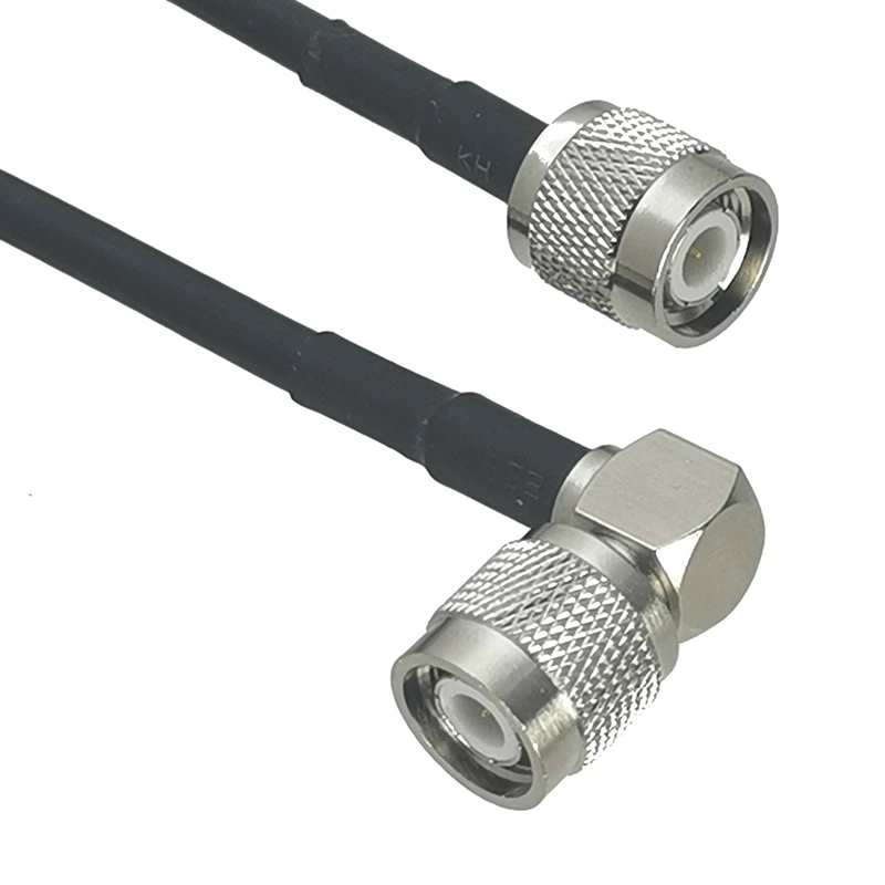 RG58 TNC Male Plug To TNC Male Plug Right Angle Connector RF Jumper Pigtail Cable