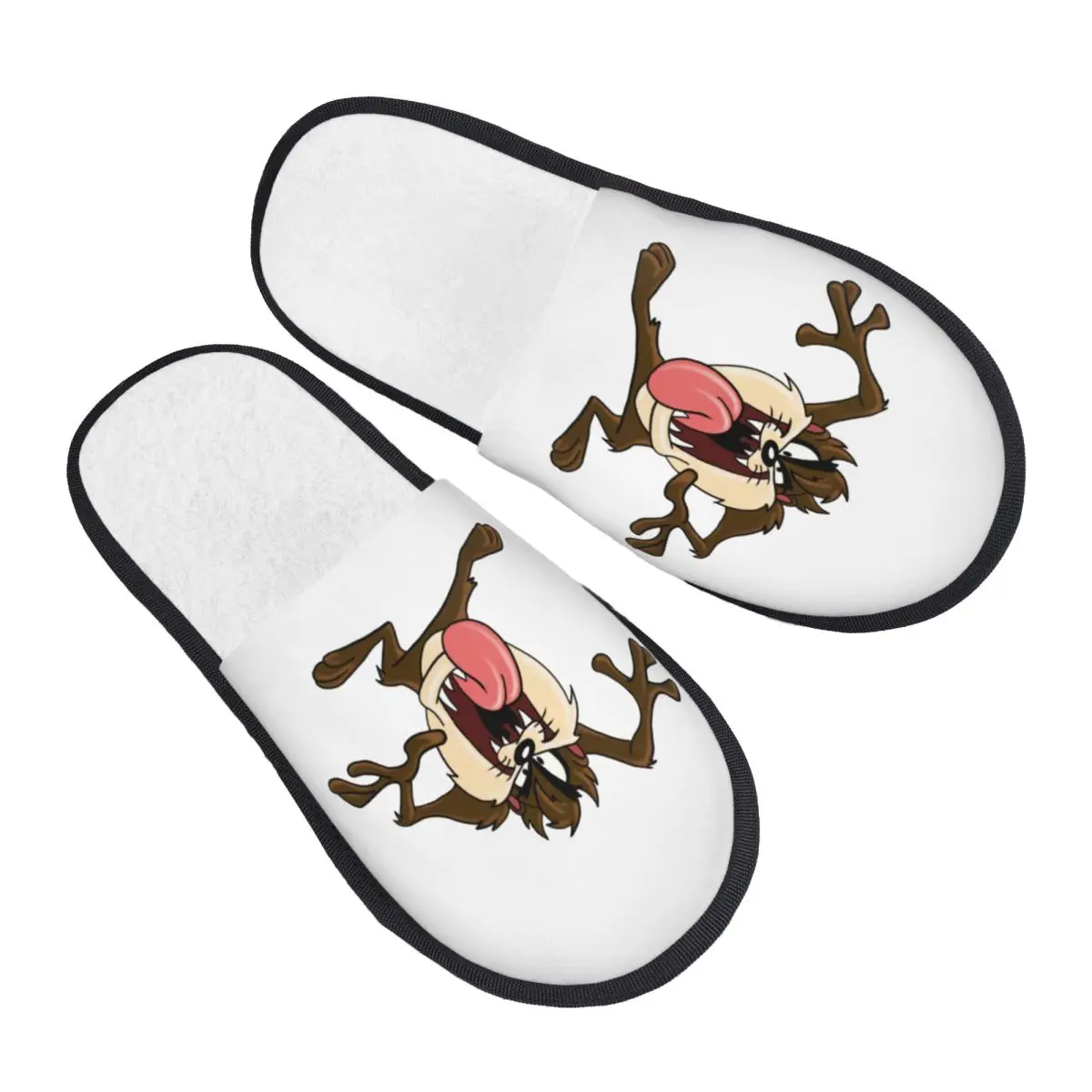 Zapatillas de casa de espuma viscoelástica suave del diablo de Tasmania personalizadas, zapatillas antideslizantes cálidas y acogedoras con dibujos de Taz para mujer