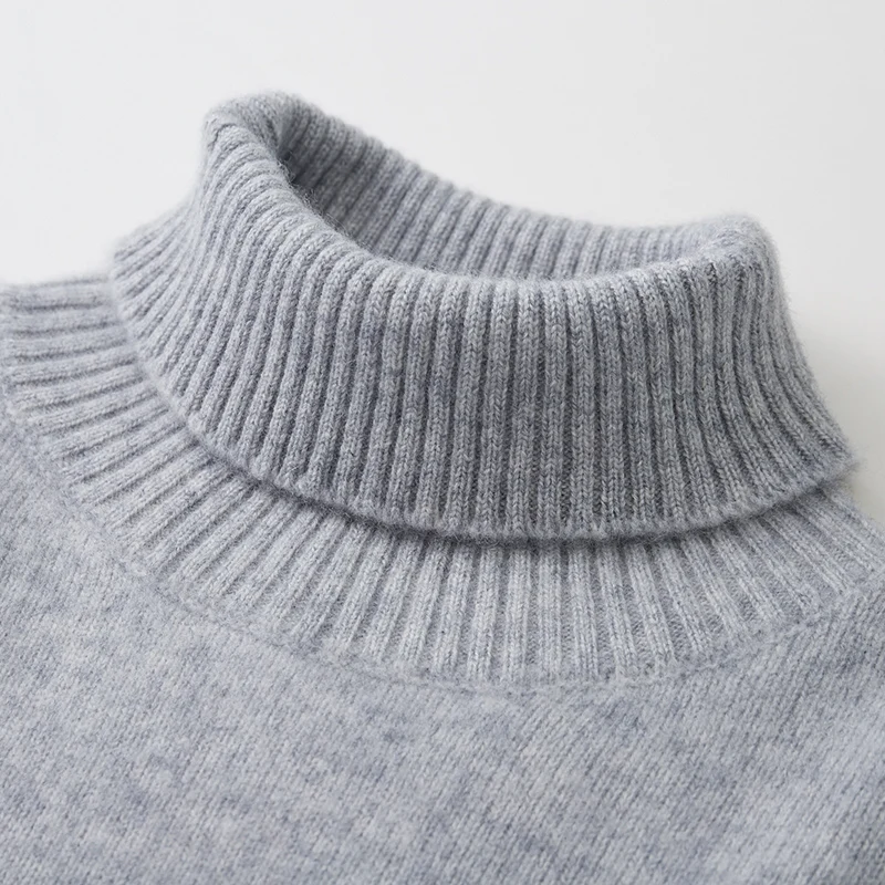 Men\'s Turtleneck Wool Cashmere Sweater Men 2024 Autumn Winter Large Size Loose Knitted Sweater Thick Keep Warm Top Men Jumper