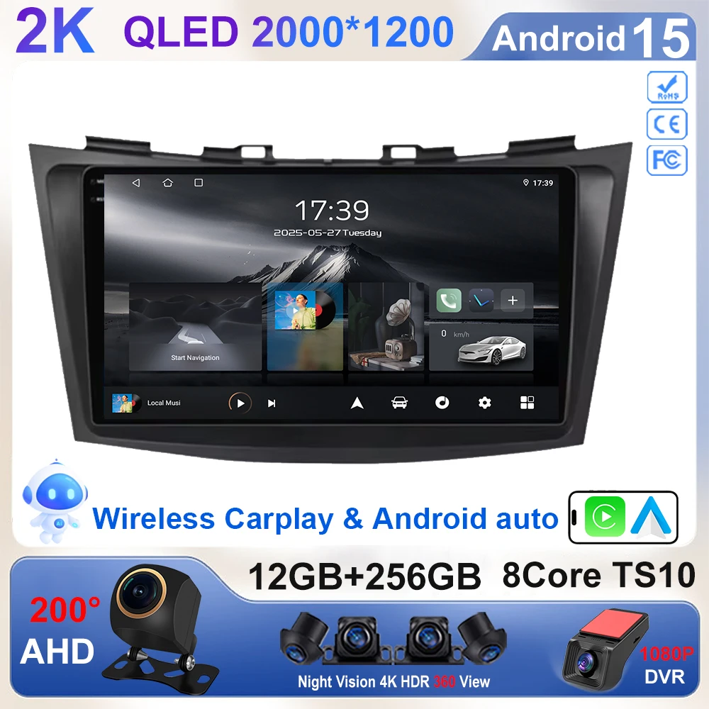 Android 15 Radio del coche para Suzuki Swift 4 2011 2012 2013 2014 2015 reproductor Multimedia Android Auto navegación GPS estéreo DSP