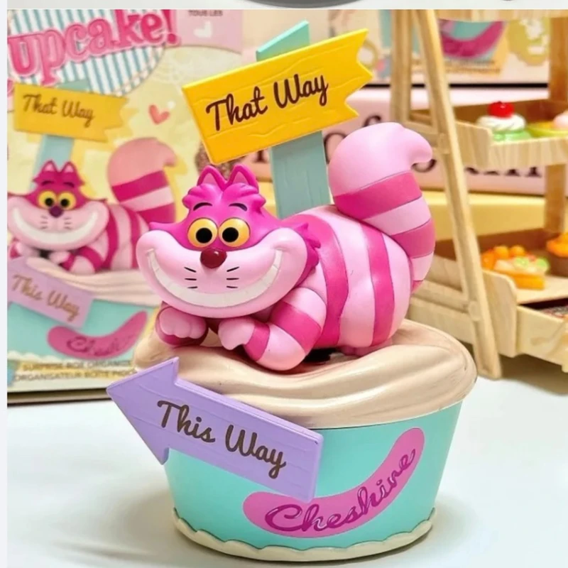 Kawaii Modelo Boneca Brinquedo para Crianças, Genuíno Disney Personagens Caixa Cega, Série Cupcake, Ornamento de Mesa, Presente de Férias, Genuíno