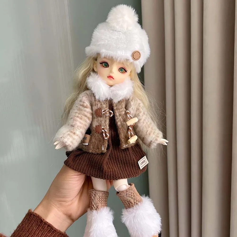 

Fashion Pretty Dress 30cm Doll Clothes Dress Up Casual Wear Doll Winter Suit Coat Hat Handmade 1/6 BJD Clothes Doll Accessories