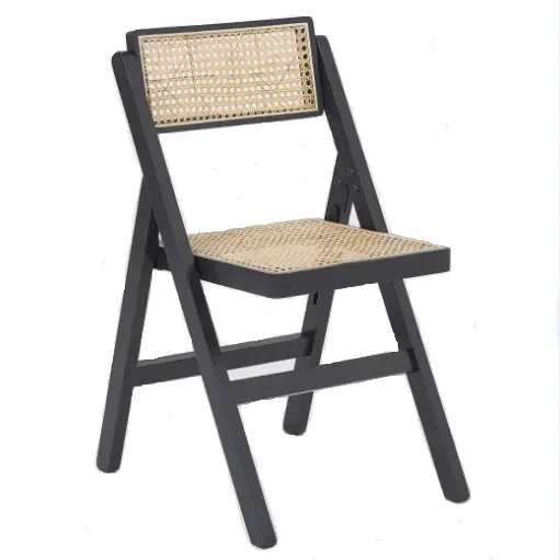 2023 Modern Nordic Style Folding Chair - Premium Beech & Ash Wood Frame With Rattan Cane Wicker Decor