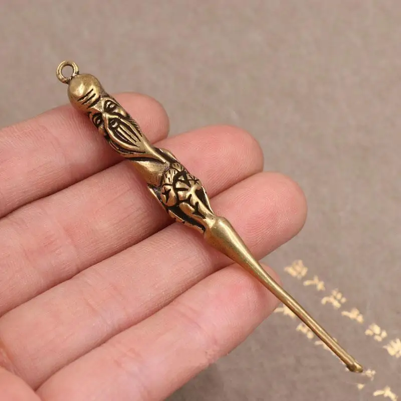 مزيل شمع الأذن أداة تنظيف الأذن عناصر تنظيف صغيرة النحاس Earpick الصحة الأذن الرعاية لوازم منتج مفيد الرجعية Rass الأذن مغرفة #2