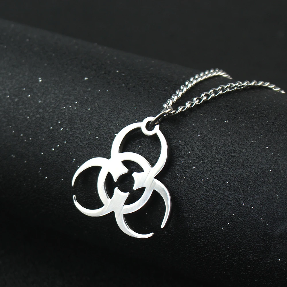 Residents Evils Pendant Necklace for Men Women Biochemistry Symbol Chain Necklace Fans Cosplay Party Jewelry Accessories Gift
