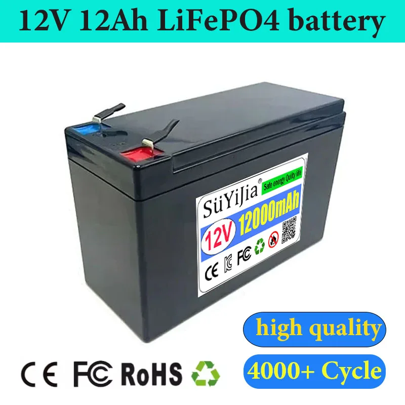 11,1 V 12 Ah LiFePO4-Akku, integriertes 30 A BMS für Sprühgerät, Zugangskontrolle, Audio, USV, Spielzeug, Elektrofahrzeug, 12 V-Stromversorgung
