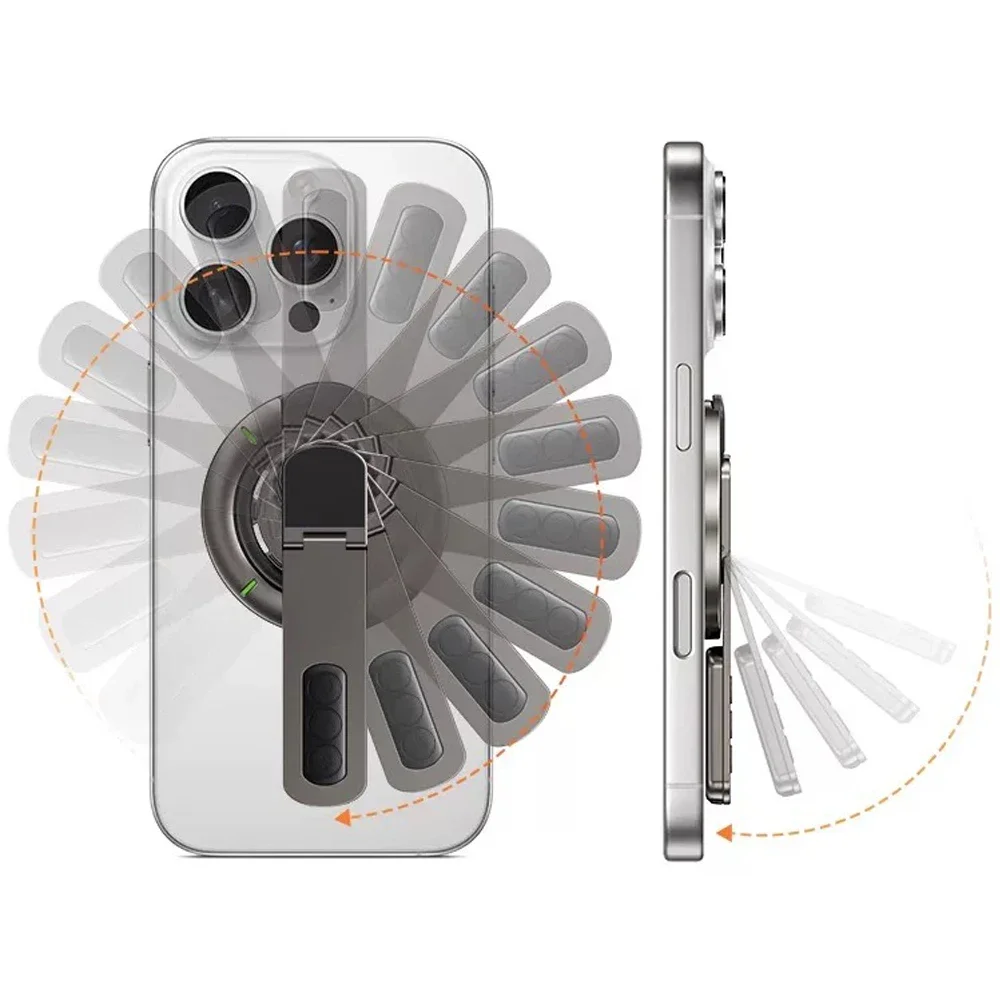 360 ° دوران المغناطيسي البنصر حامل على الوجهين المغناطيسي الهاتف القبضات حامل ل Magsafe آيفون 17 16 15 14 13 12 برو ماكس #6