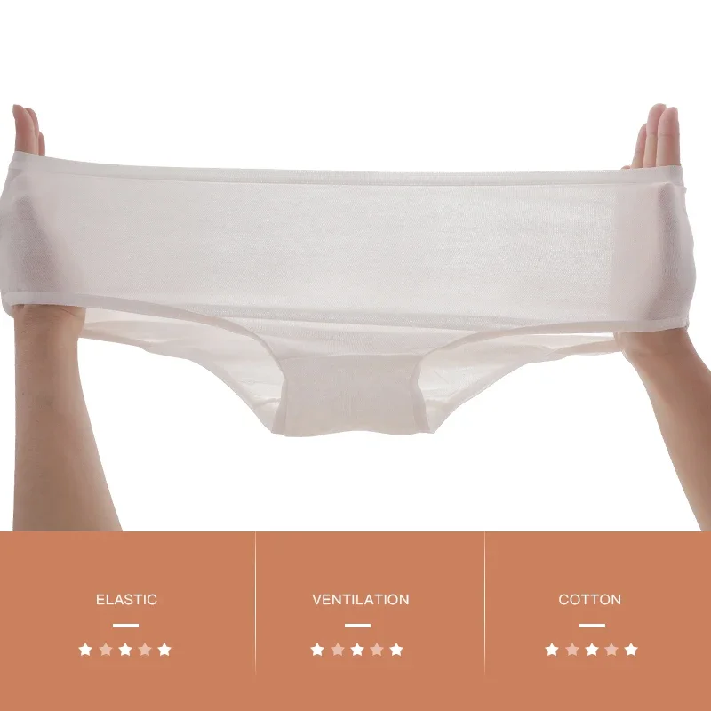 YATEMAO 10pcs/lot Disposible Panties Once Use Women Travel Printed Panties Pregnant Underwear Postpartum Cotton Underwear