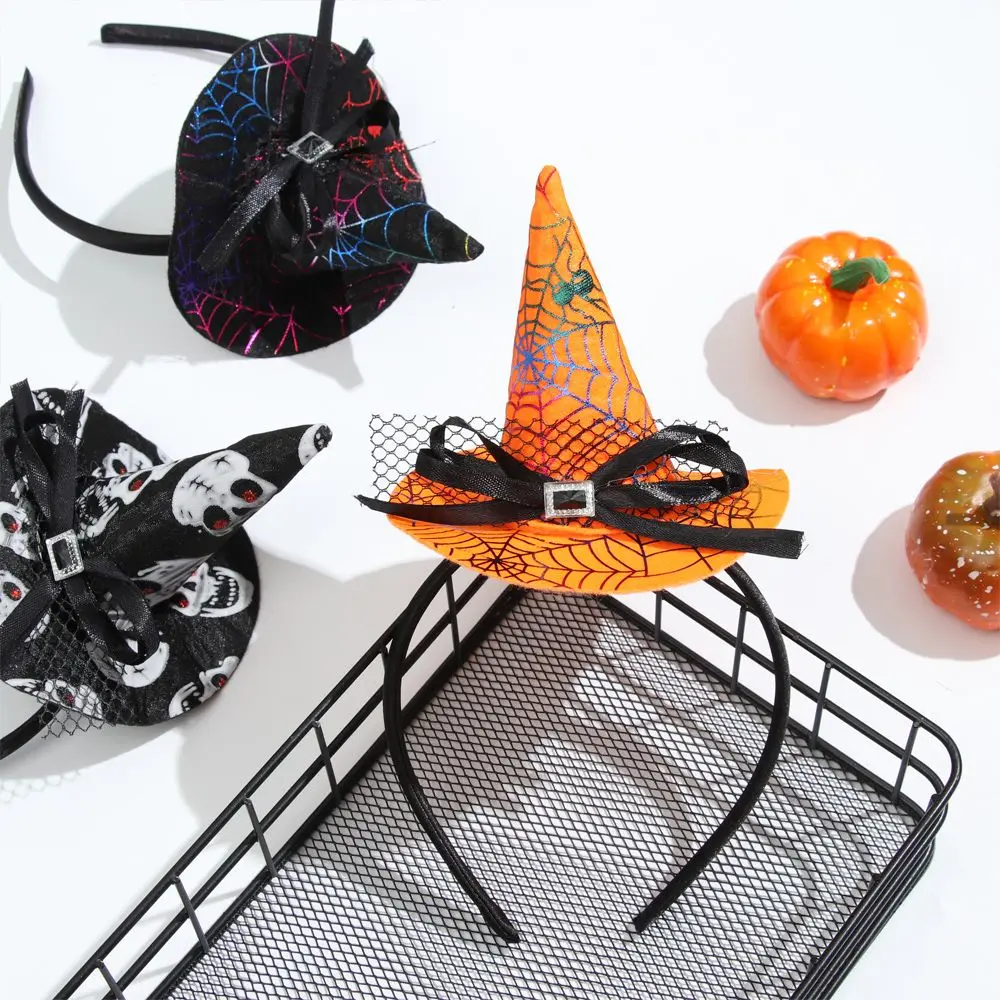 Halloween Spider Web Witch Hat Ghost Festival Skull Headband Holiday Party Atmosphere Performance Props Tiara Hair Accessories