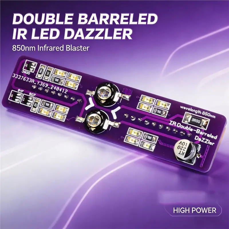 AB46-Enhanced Double Barreled IR LED Dazzler 850Nm Competible With For Zero Universal Remote Functionality