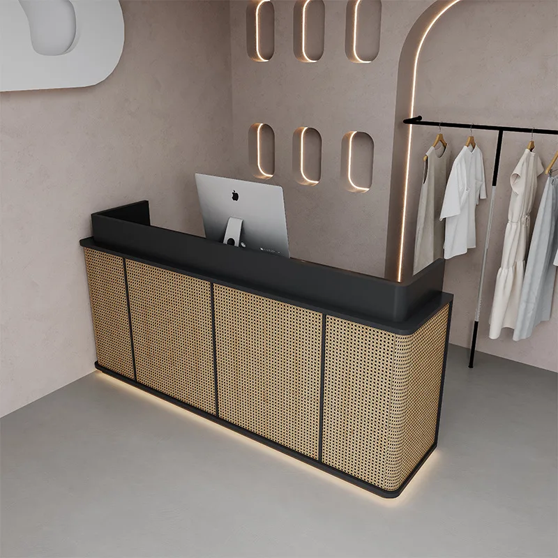 Clothing Store Checkout Counters Homestay Japanese Korean Restaurant Checkout Counters Rattan Woven Furniture Cajero JT40C