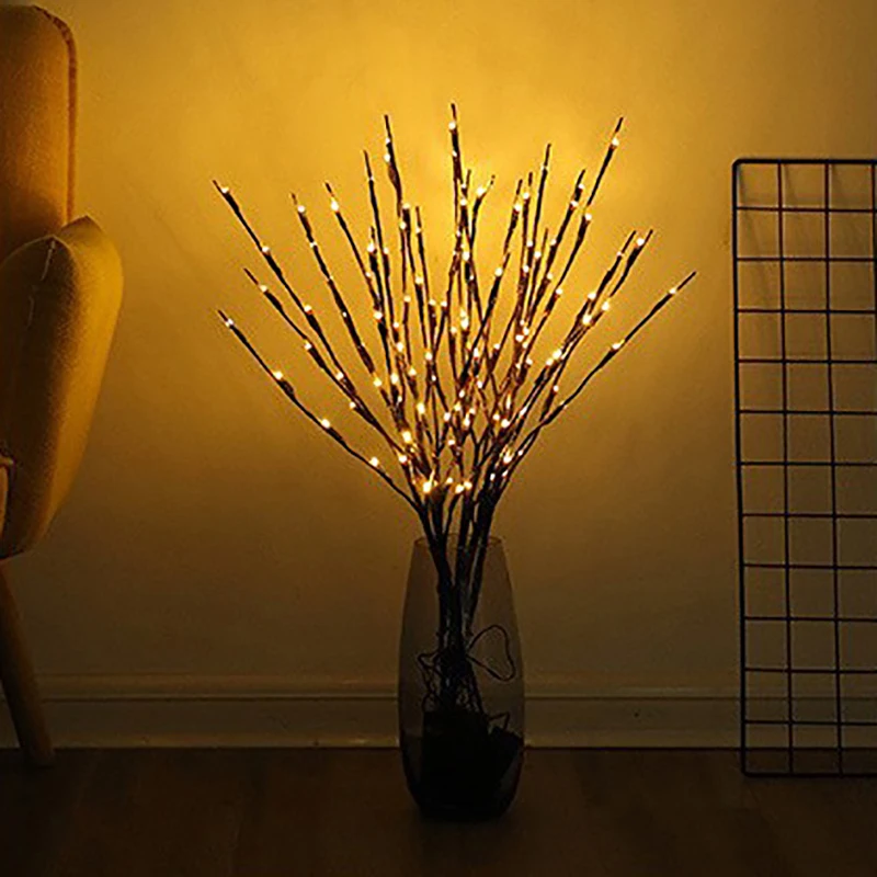 20 Bulbs LED Lighted Twig Branches Lights Battery Powered Decorative Lights Willow Twig Lighted Branch For Home Decoration