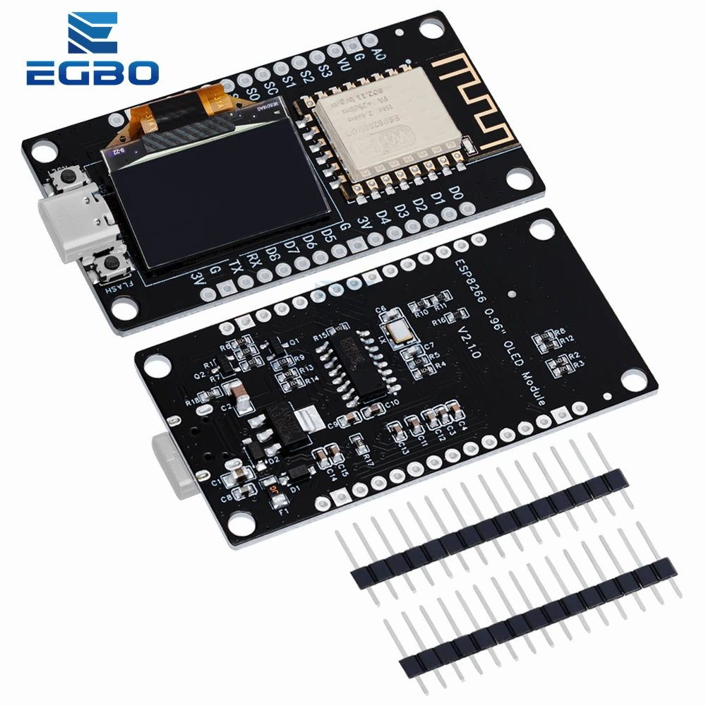 NodeMCU ESP8266 Development Board With 0.96 Inch OLED Display CH340G ESP-12F WiFi Module TYPE-C USB For Arduino/Micropython