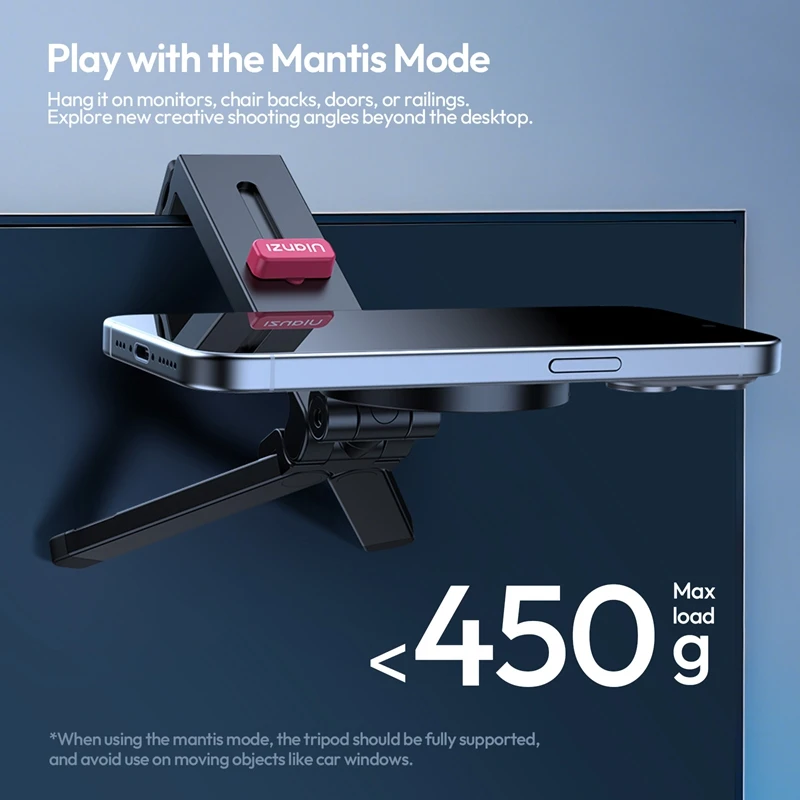 Ulanzi MA88 عصا سيلفي علوية للهاتف ثلاثي القوائم خفيف الوزن مع حامل ثلاثي القوائم تمديد المشبك المغناطيسي لمدونة الفيديو المباشرة