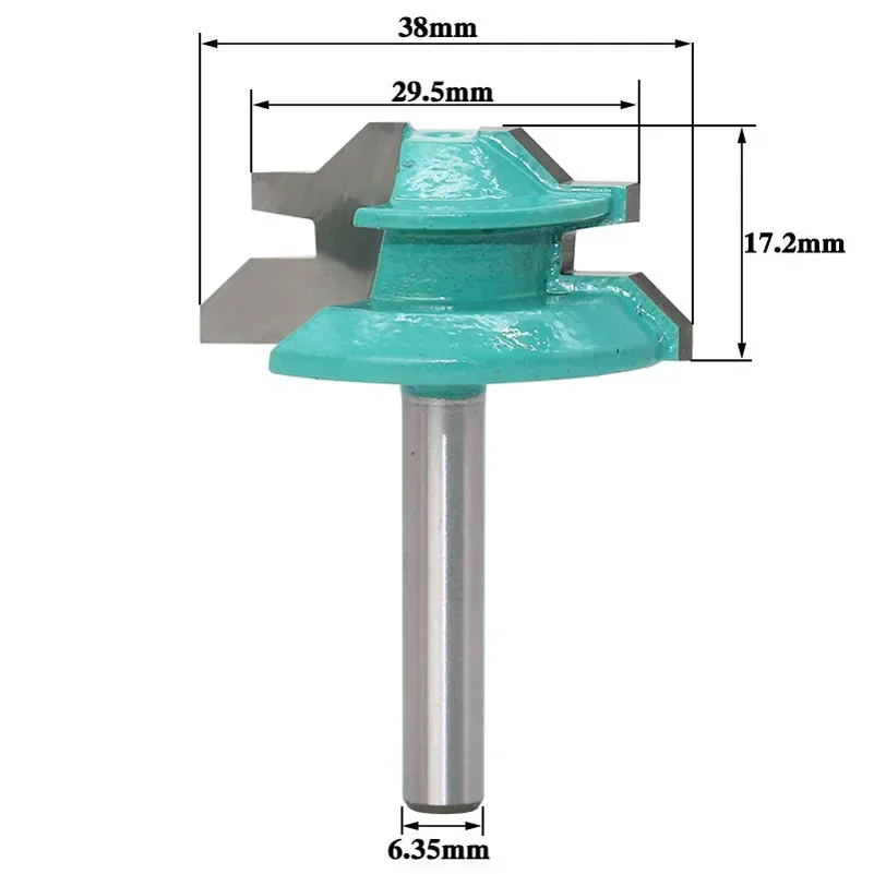 Woodworking cutter with 1/2 handle, panel , wood milling cutter, 45 ° 45 ° tenon cutter, line cutter, right angle cutter