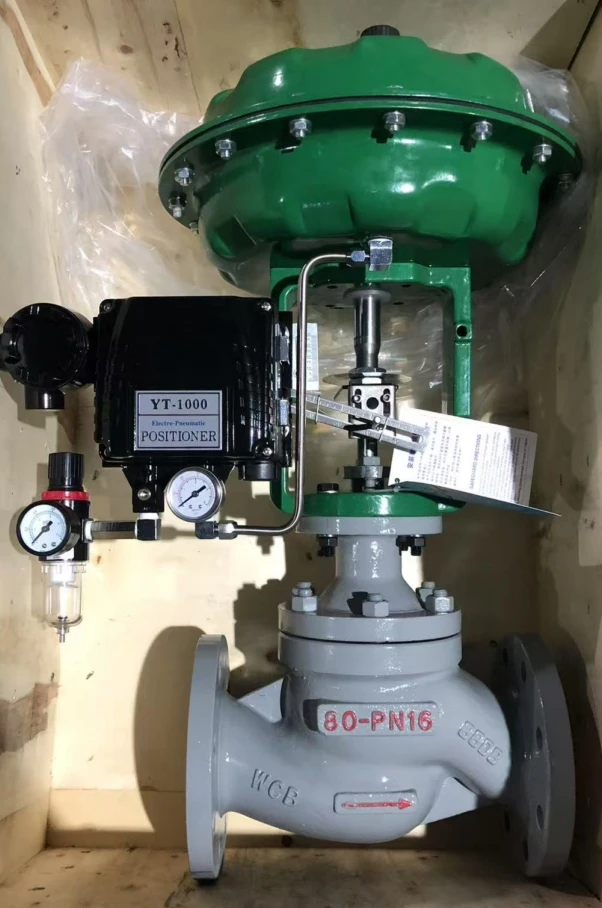 DN40 Industry WCB Carbon Steel Pneumatic Globe Valve with PN16 Flange.