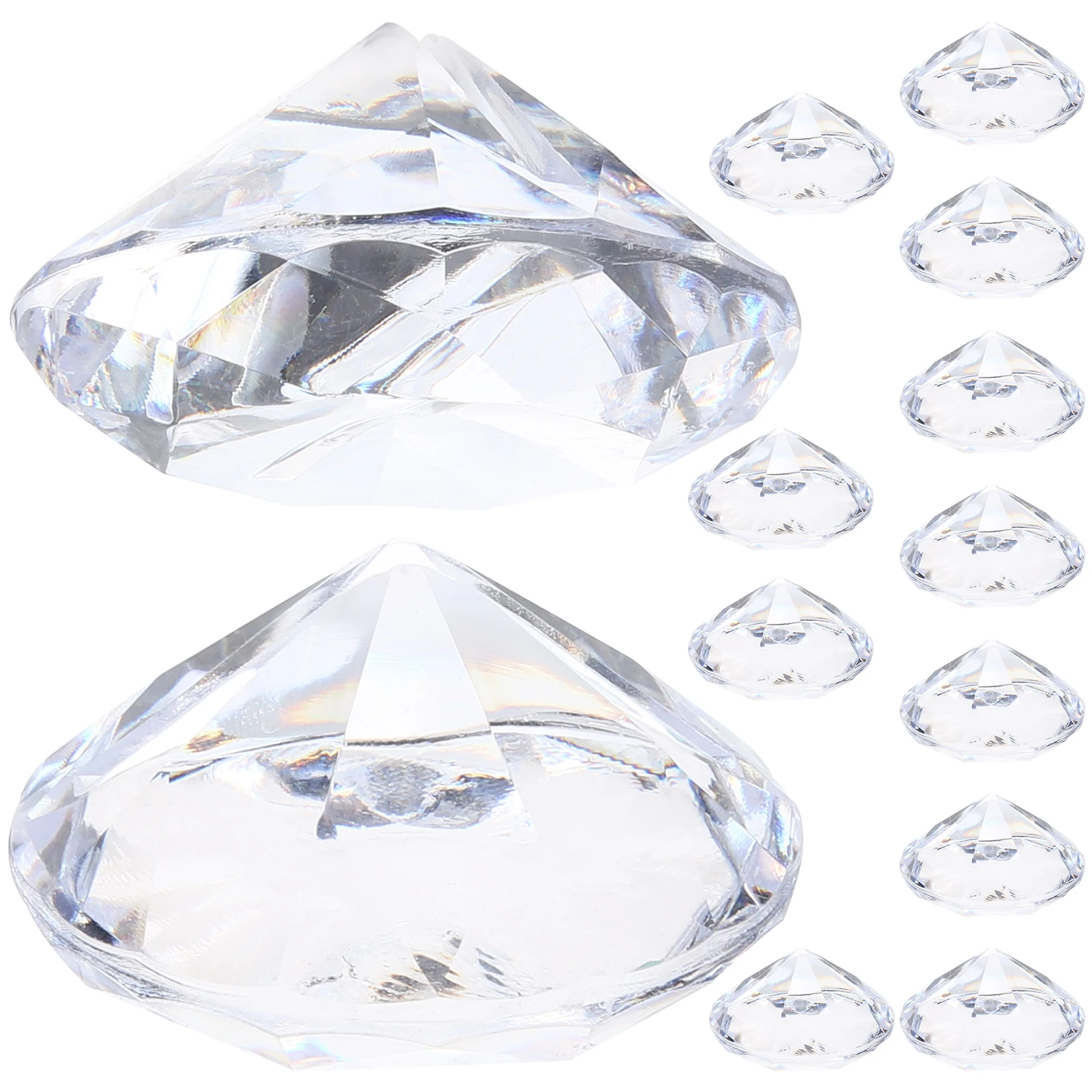 

12pcs Crystal Diamond Shape Wedding Decoration Place Card Holder Acrylic Table Number Stand Name Holder Birthday Baby Shower