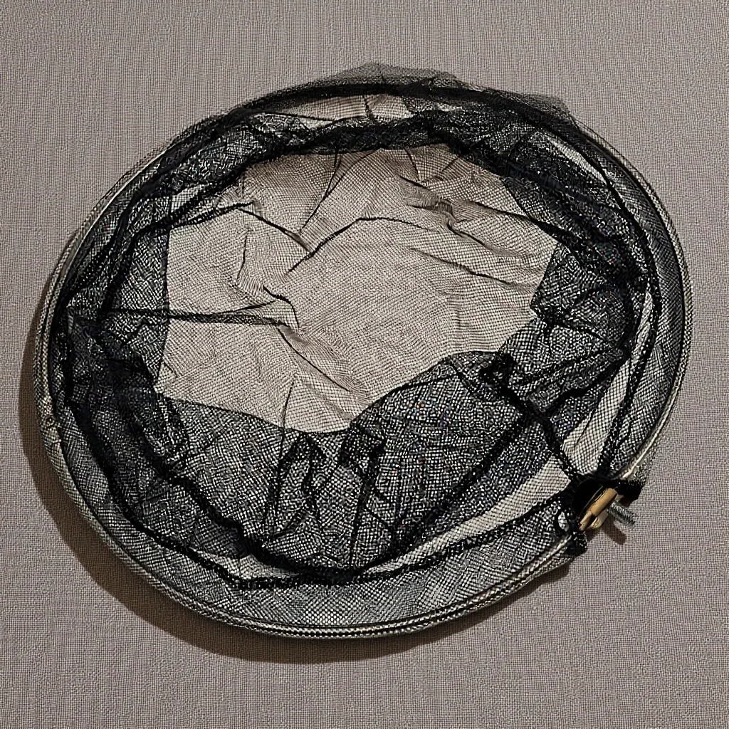 

40Cm Stainless Steel Frame Nylon Dense Hole Fishing Landing Net Head Black Foldable Corrosion Resistant For Seawater River