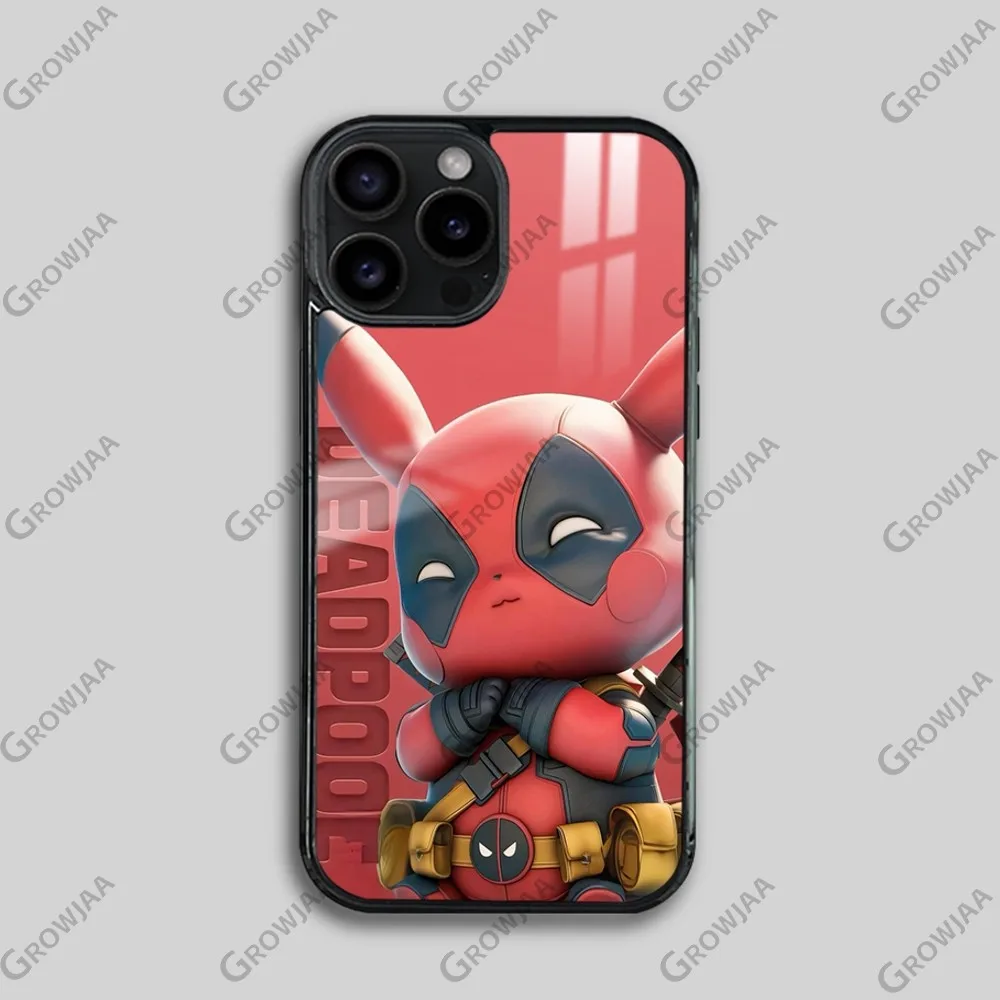 Pikachu Deadpool Funny Phone Case For iPhone 16 15 14 13 12 11 Pro Max Plus Mini New Magsafe Mirror Wireless Magnetic Funda