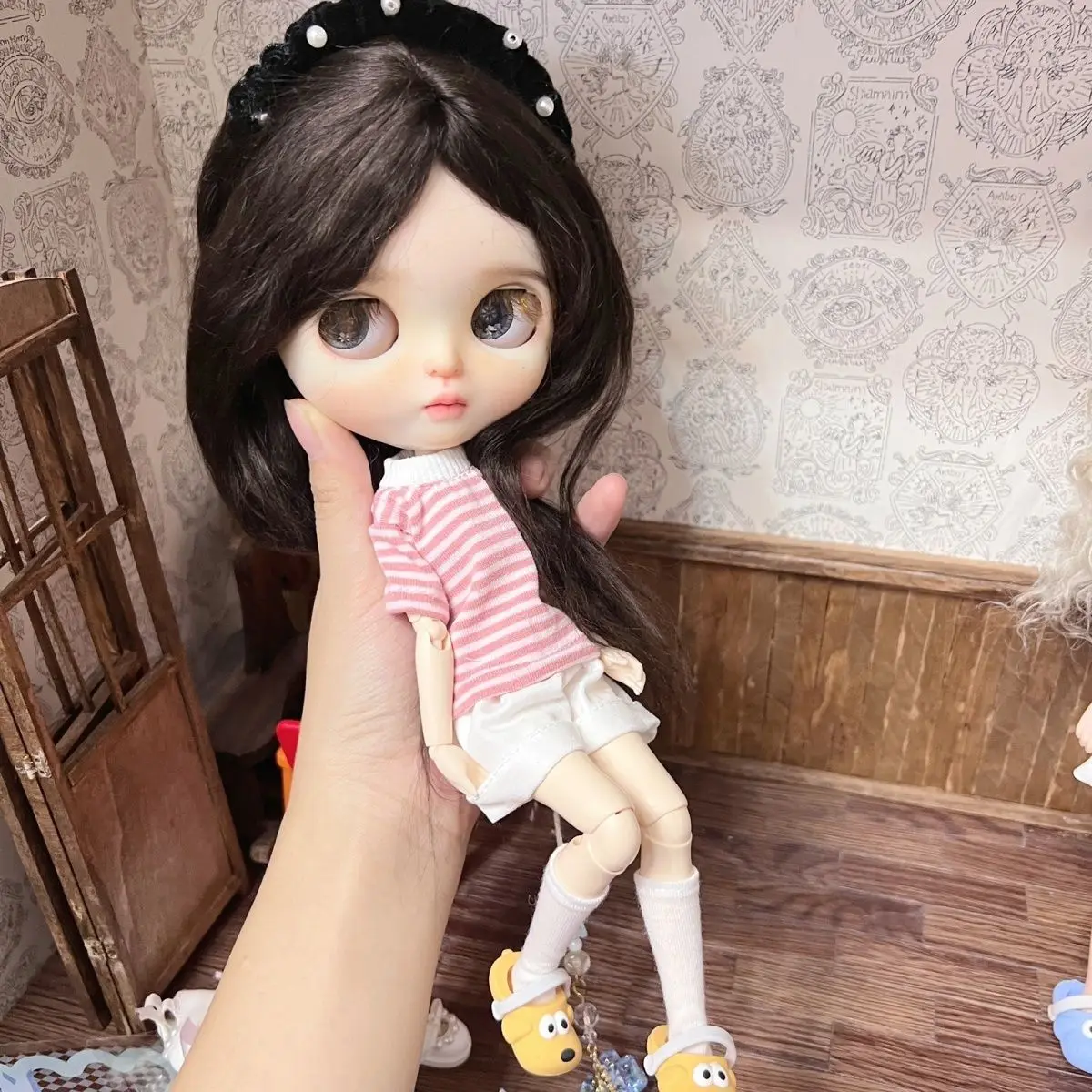 

Платье для куклы Блайт, 30 см, 1/6bjd, шестигранное платье, аксессуары для детского платья, милый, милый, розовый, синий, комплект из 3 предметов