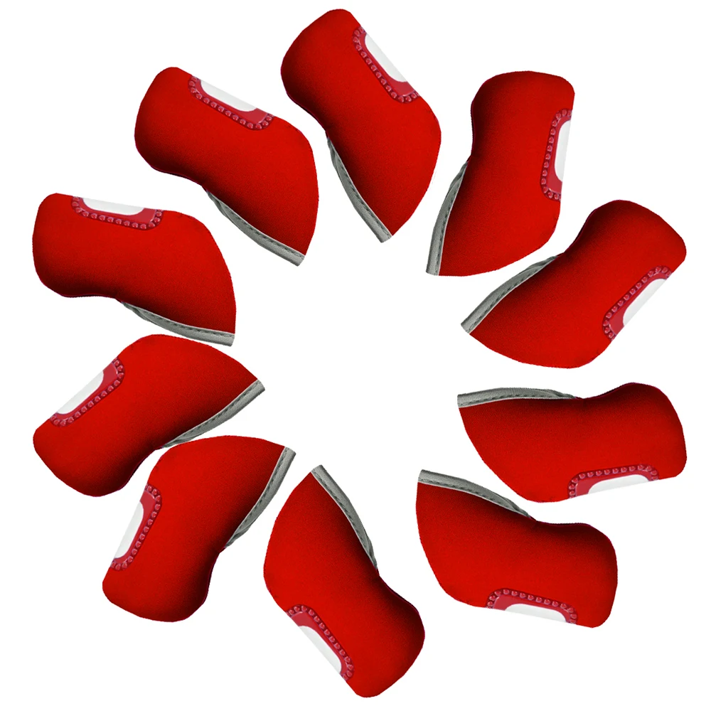 10Pcs Golf Club Head Covers Set Universal Fit Iron Headcovers Protector Sleeve with Visible Window for All Brands