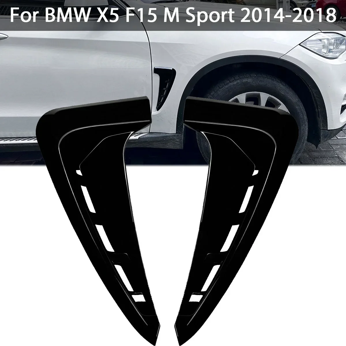 For BMW X5 F15 M Sport 2014-2018 Front Bumper Splitter Shark Gills Side Fender Vent Stickers Cover Car Accessories