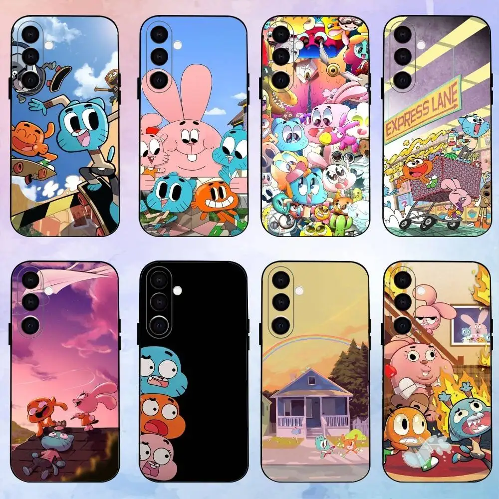 حافظة هاتف G-UMBALL مذهلة لهاتف سامسونج جالاكسي A73، A72، A71، A70، A53، A52، A51، أخرى غلاف أسود ناعم #1