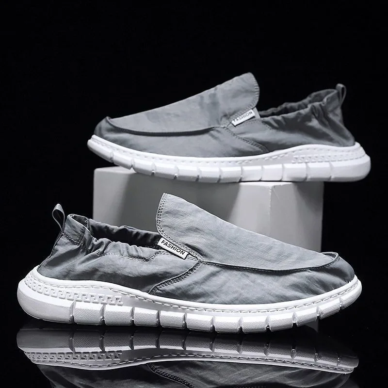 

2025 Spring/Summer New Canvas Shoes Men's Lazy Shoes Ice Silk Mesh Men's Single Shoe Comfortable and Breathable Shoe