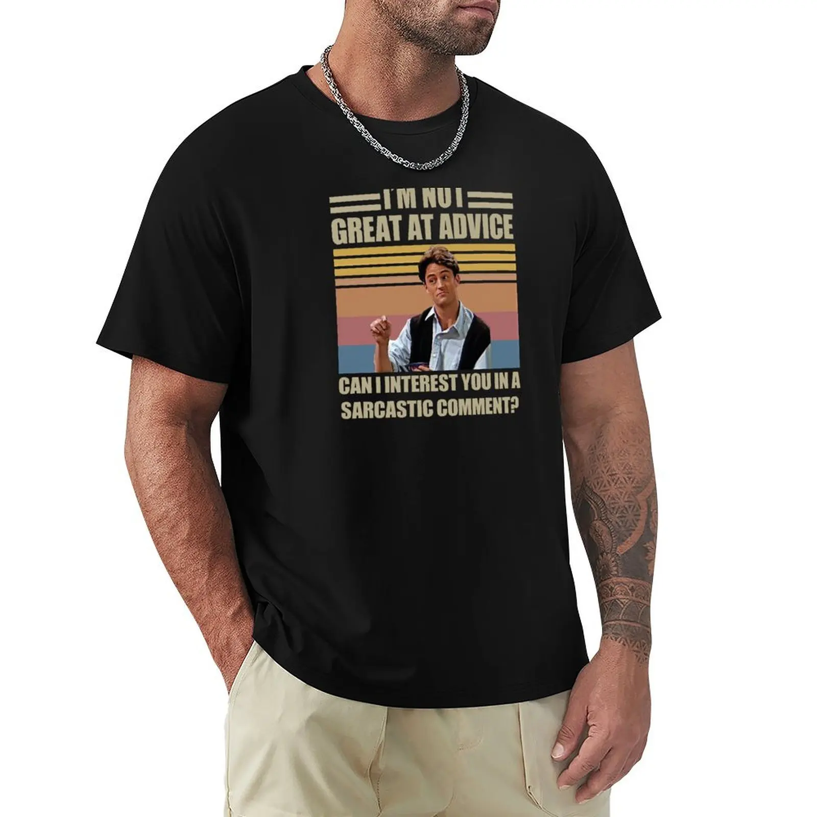 The Advice Matthew Perry Vintage I'm Not Great At Tv Show Chandler Bing Friends T-Shirt Summer Casual Loose T-Shirt
