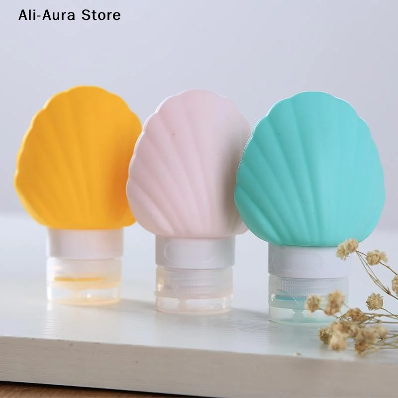 40ml/90ml Portable Dispensing Bottles Shell Silicone Travel Refill Bottle Shampoo Shower Gel Cosmetic Squeeze Containers Tools