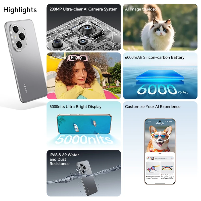 HONOR 400 Pro 5G الإصدار العالمي للهاتف الذكي 200MP AI كاميرا رئيسية 6.7 بوصة شاشة AMOLED 6000 مللي أمبير 100 واط سلكي 50 واط لاسلكي أندرويد 15 #2