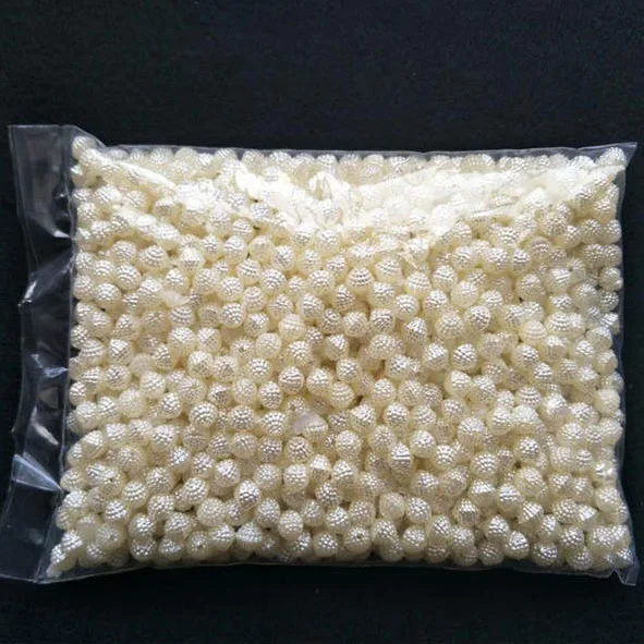 ABS imitation pearl DIY handmade material beaded jewelry accessories Ivory white double hole Yangmei pointed bead loose bead