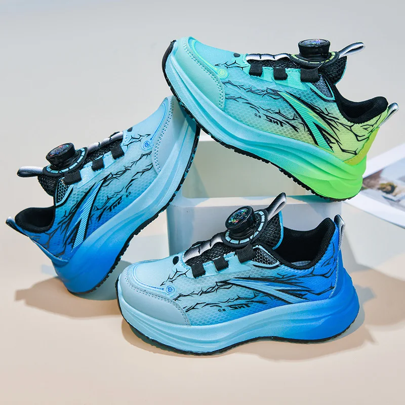 Children Running Shoes School Training Match Cushioning Anti Slip Tennis Shoes Mesh Rebound Comfortable Casual Sneakers for Kids