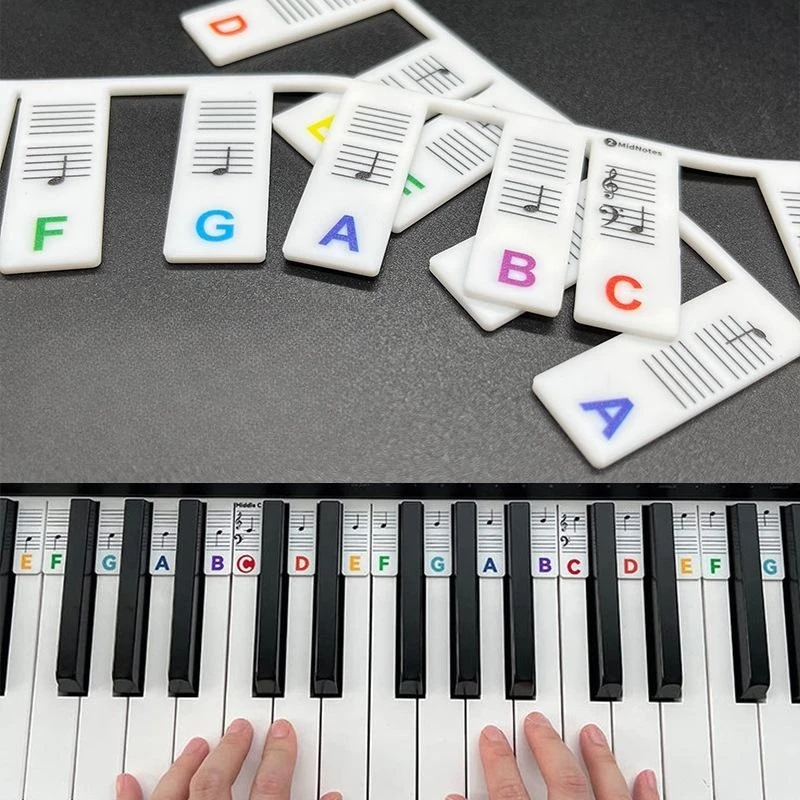 88/61 Keys Reusable Silicone Piano Keyboard Note Labels - Perfect for Kids & Beginners Learning Piano Notes Instrument Accessory