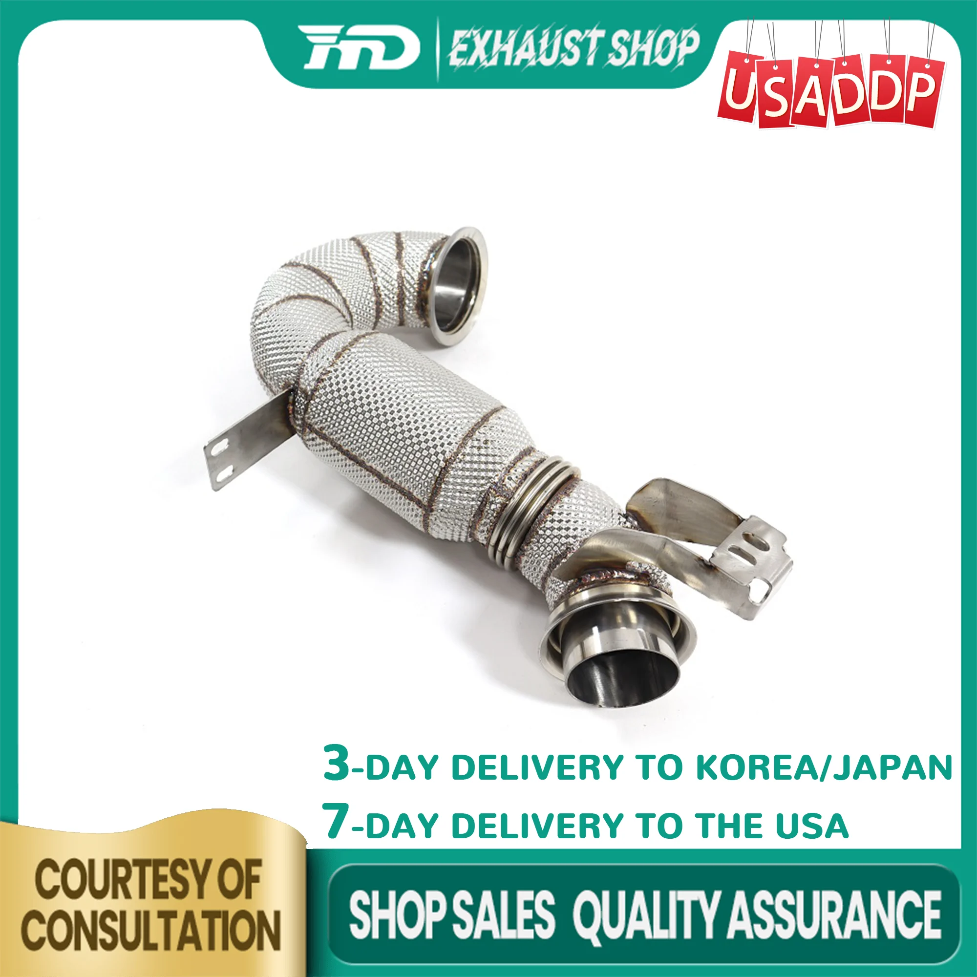 

HMD Exhaust Downpipe for Mercedes-Benz AMG E53 W213 SS304 Heat shield Exact Fit Lossless Installation 3-7 days Delivery