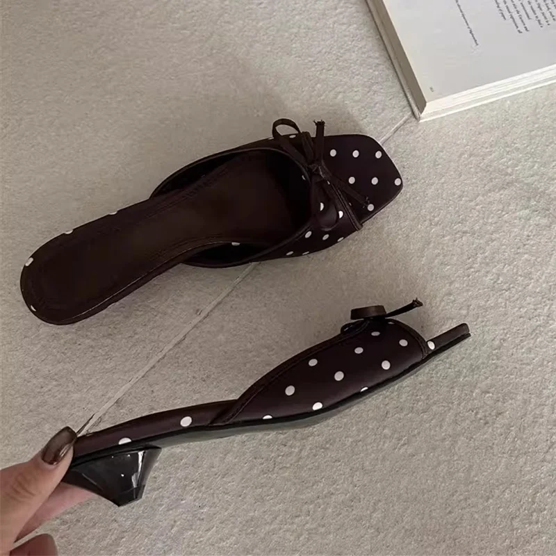 Damen-Sandalen mit Schleife und Absatz – Modische High-Heel-Sandalen 2026 für den Sommer – Elegante Party-Flip-Flops für Damen