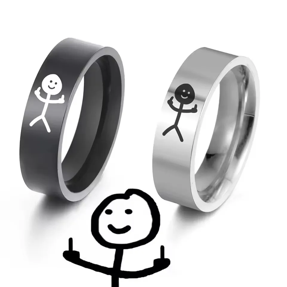 Teamer Hip Hop Mittelfinger Stickman Halskette Rock Punk Lustige Doodle Anhänger Halskette für Frauen Männer Trend Schmuck Geschenk – Detail 5