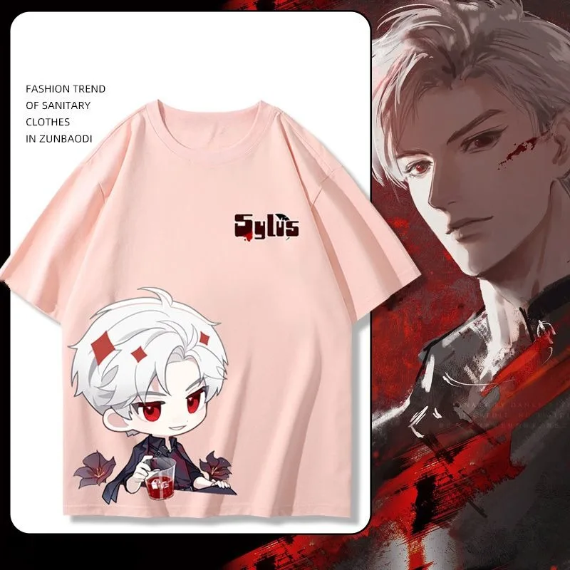 Anime Love and Deepspace Sylus Caleb Rafayel Cosplay CartoonShort Sleeves T-shirt Casual Tops Summer Men Women Anime Clothing