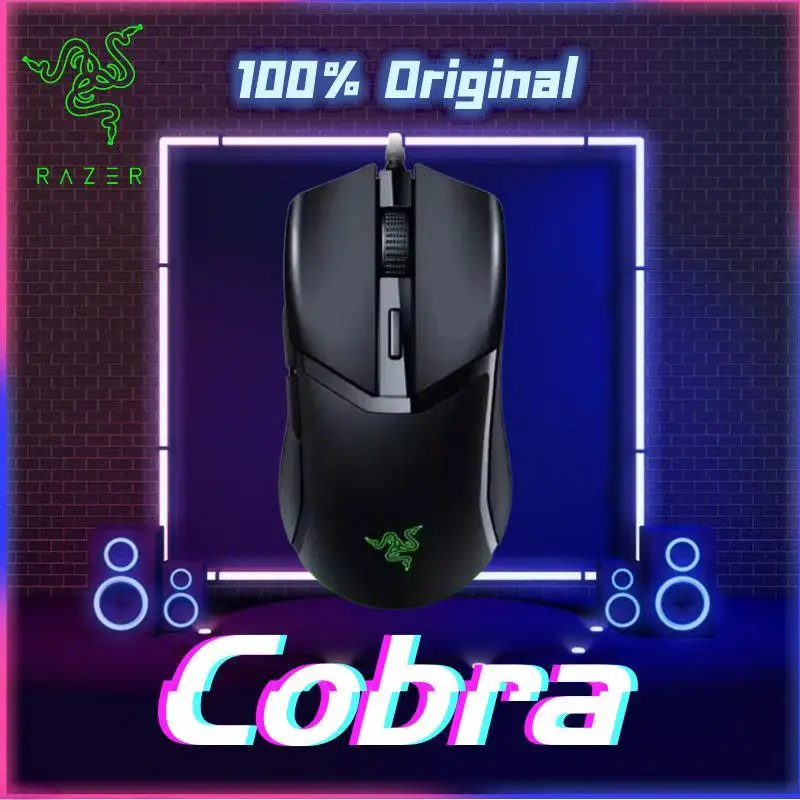 

Original New Razer Cobra 58g Lightweight Wired Gaming Mouse Optical Mouse Switches Esports Game RGB Illusion Light Mini for PC