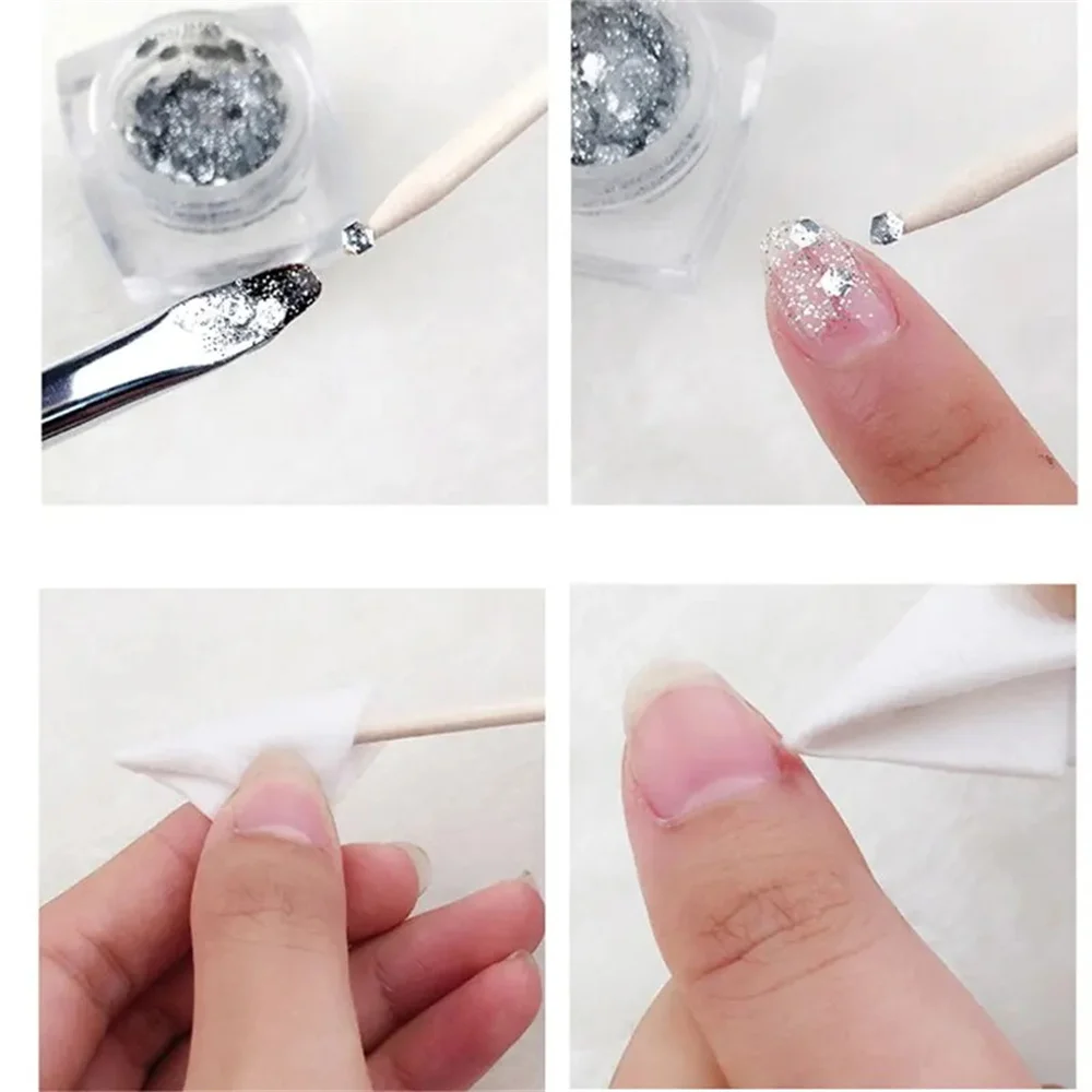 YIKOOLIN 100PCS Set spingipelle e rimozione cuticole Strumenti per nail art con 6 diverse dimensioni Bastoncini di legno Forchette per rimozione cuticole