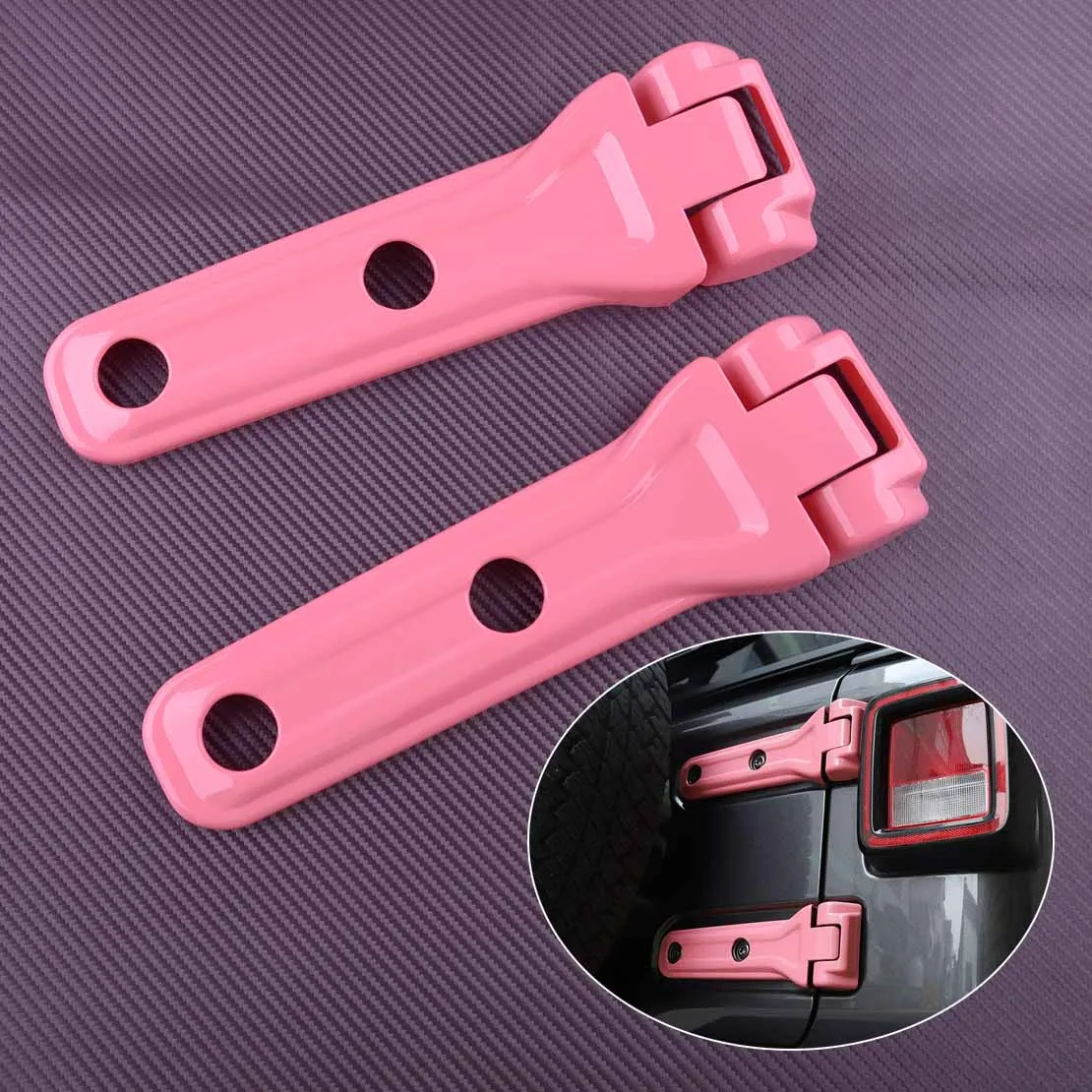 4Pcs/Set Pink Tailgate Spare Tire Door Hinge Cover Trim ABS Fit for Jeep Wrangler JL 2018 2019 2020 2021