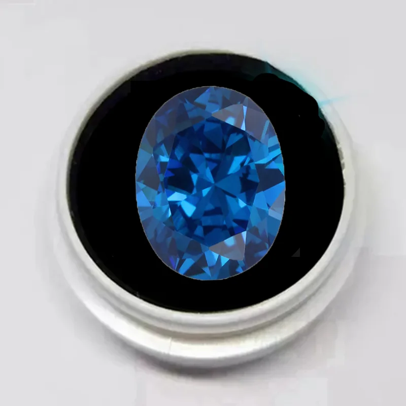 Premium Deep Sea Sapphire Loose Stones For Jewelry Making Large size 12x16mm 12.50ct Oval Cut Gem Beads