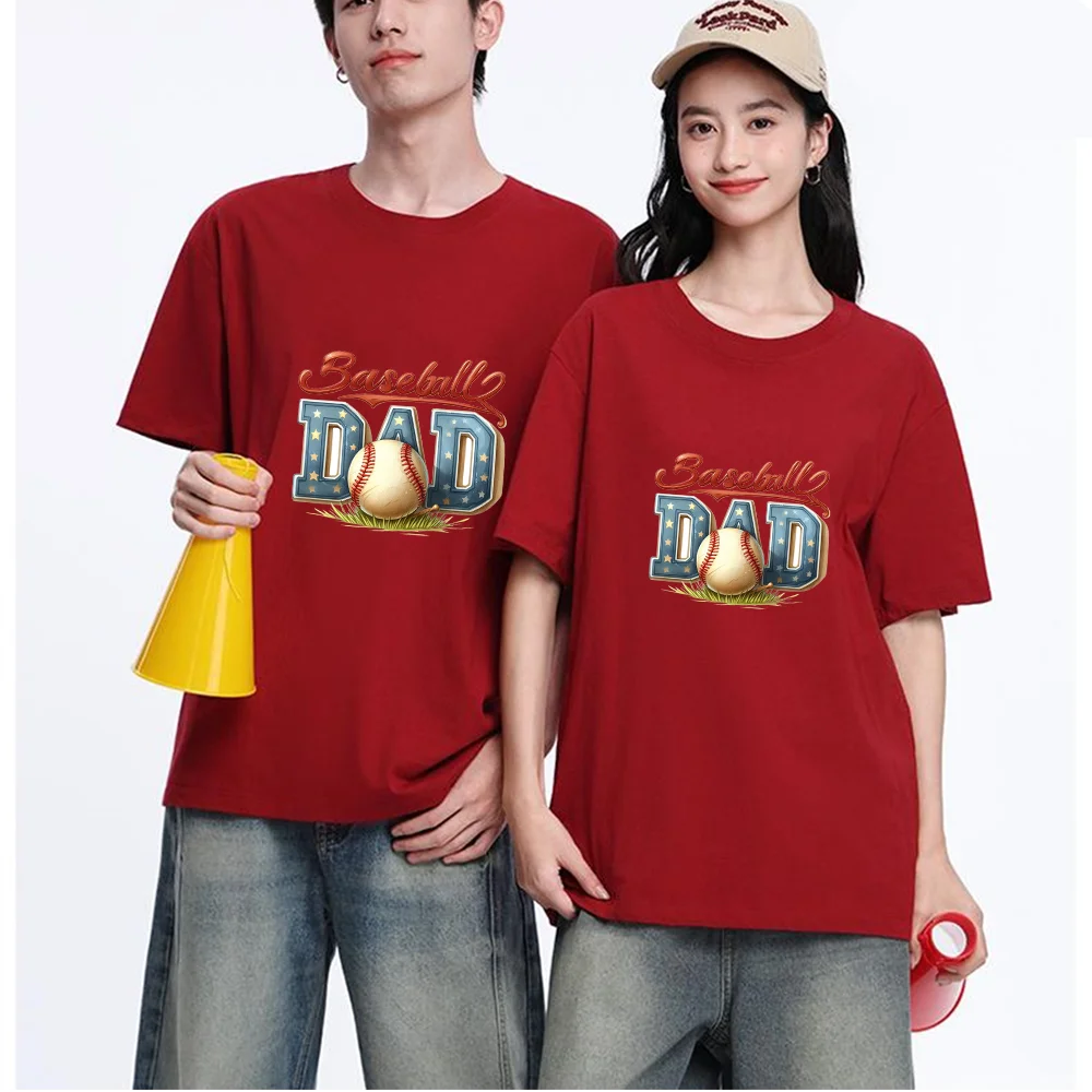 Baseball Dad Printed T Shirt Cotton S-3XL Personalized Custom Casual Short Sleeve Tee Unisex Fit Breathable Aesthetic Graphic To