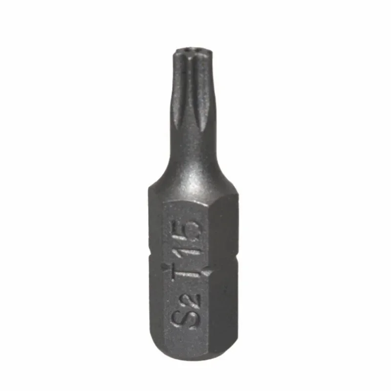 14Pcs of S2 Alloy Steel 25mm Hollow Plum Blossom Screwdriver Head Set Medium Hole Hexagonal Star Screwdriver T5-T40