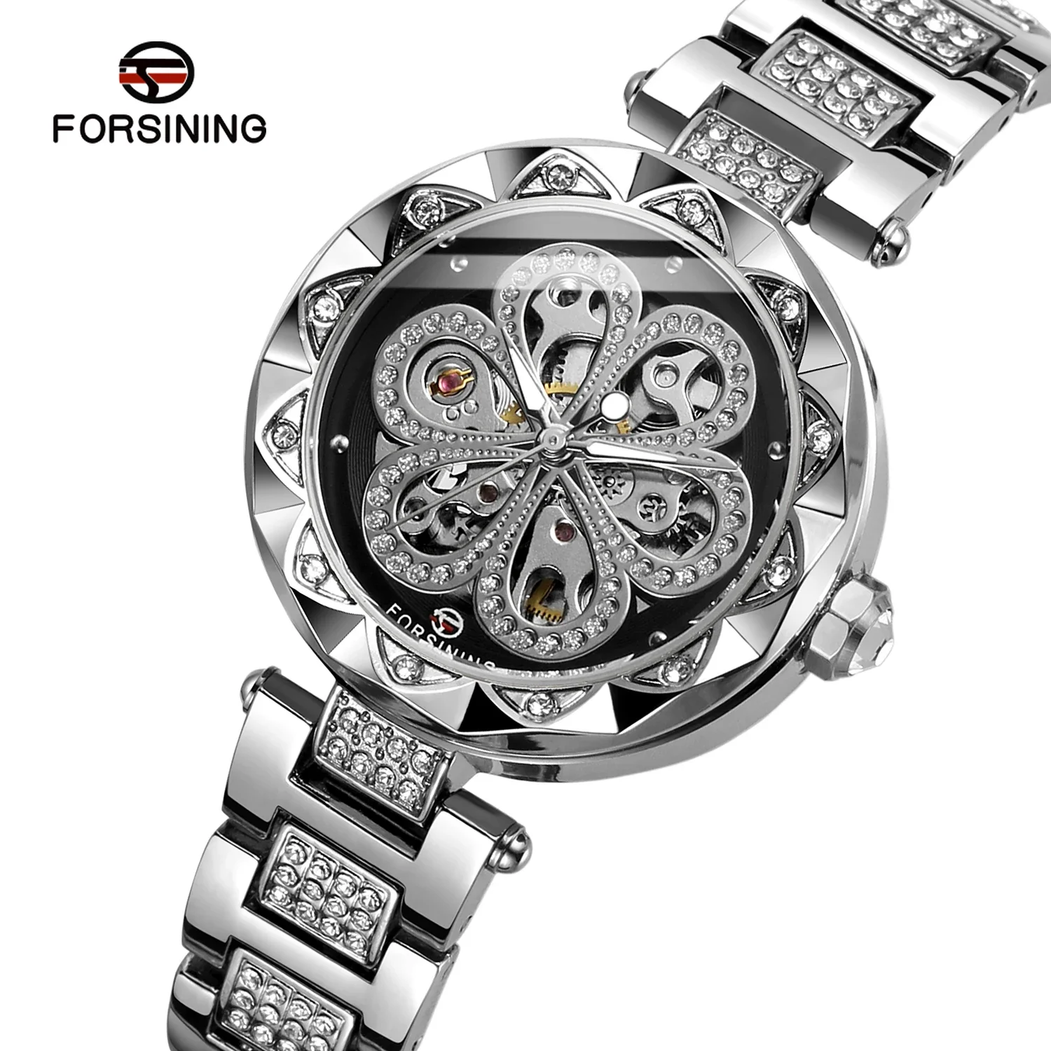 

Forsining Top Brand Automatic Mechanical Watch Carved Hollowed Out Design Stainless Steel Waterproof Luxury Wristwatch Reloj