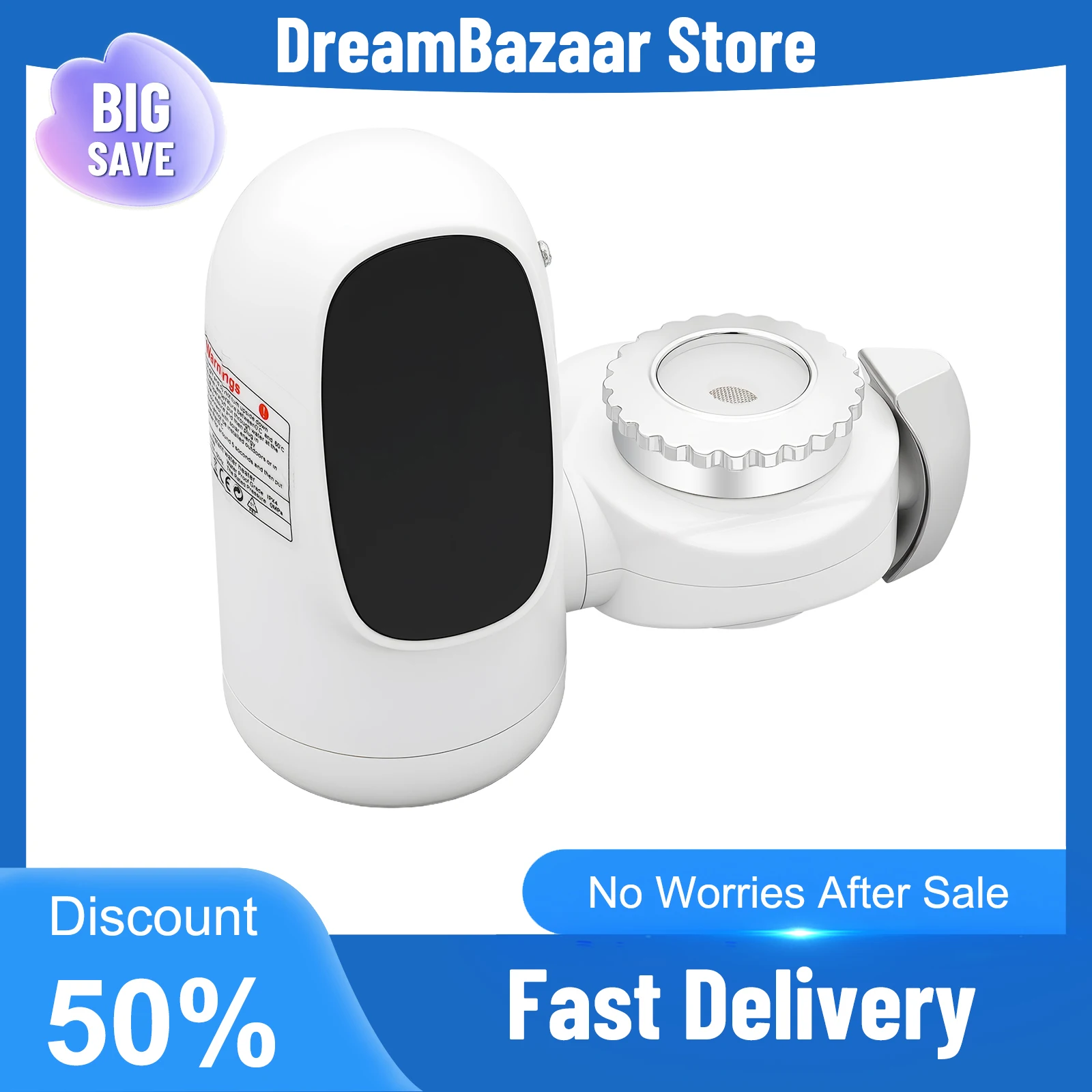 صنبور الماء الساخن الفوري لـ RV 304 الفولاذ المقاوم للصدأ ABS 2500 واط 110 فولت الولايات المتحدة التوصيل 5.91*5.12in IPX4 شاشة LED مقاومة للماء الطراز الحديث