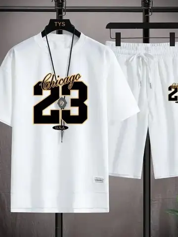 New high-quality men's Korean style comfortable and breathable round neck T-shirt summer digital fashion printed outdoor top