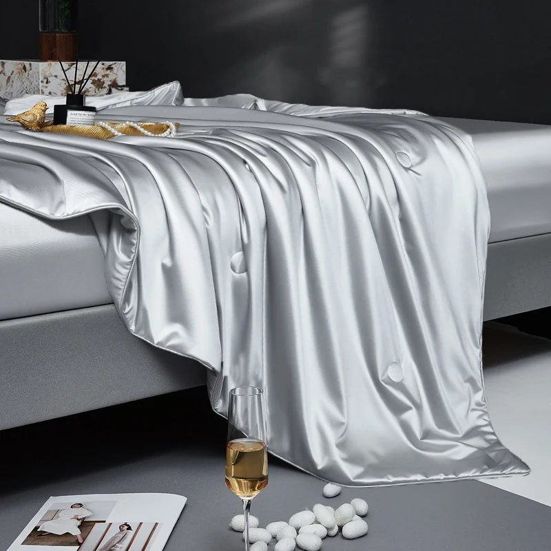 

Silk Quilt, 100% Muberry Silk Fill Summer Quilt/Duvet/Blanket/Comforter, Lightweight Breathable Pure Silk Quilt for All Season