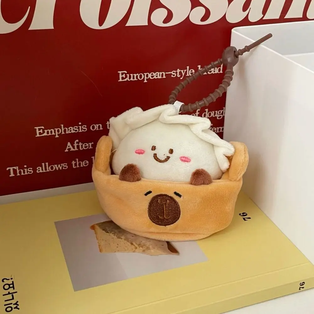 Nouveau Porte-clés Capybara en peluche en forme de boulette, pendentif de sac à dos de dessin animé, Mini jouet moelleux, bricolage