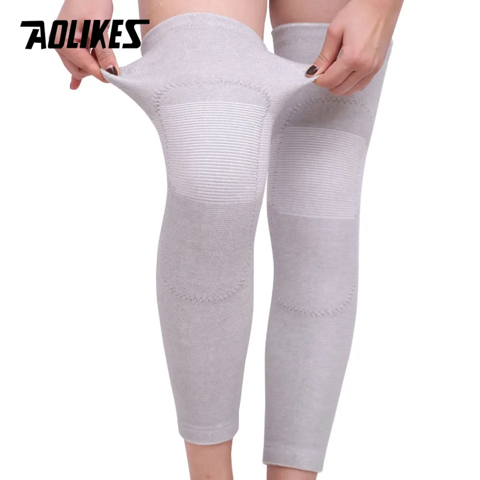 AOLIKES 1Pair Long Kneepad Calf Leg Knee Pad Warm Support High Elasticity Relieve Arthritis Sports Outdoor Knee Guard Protect